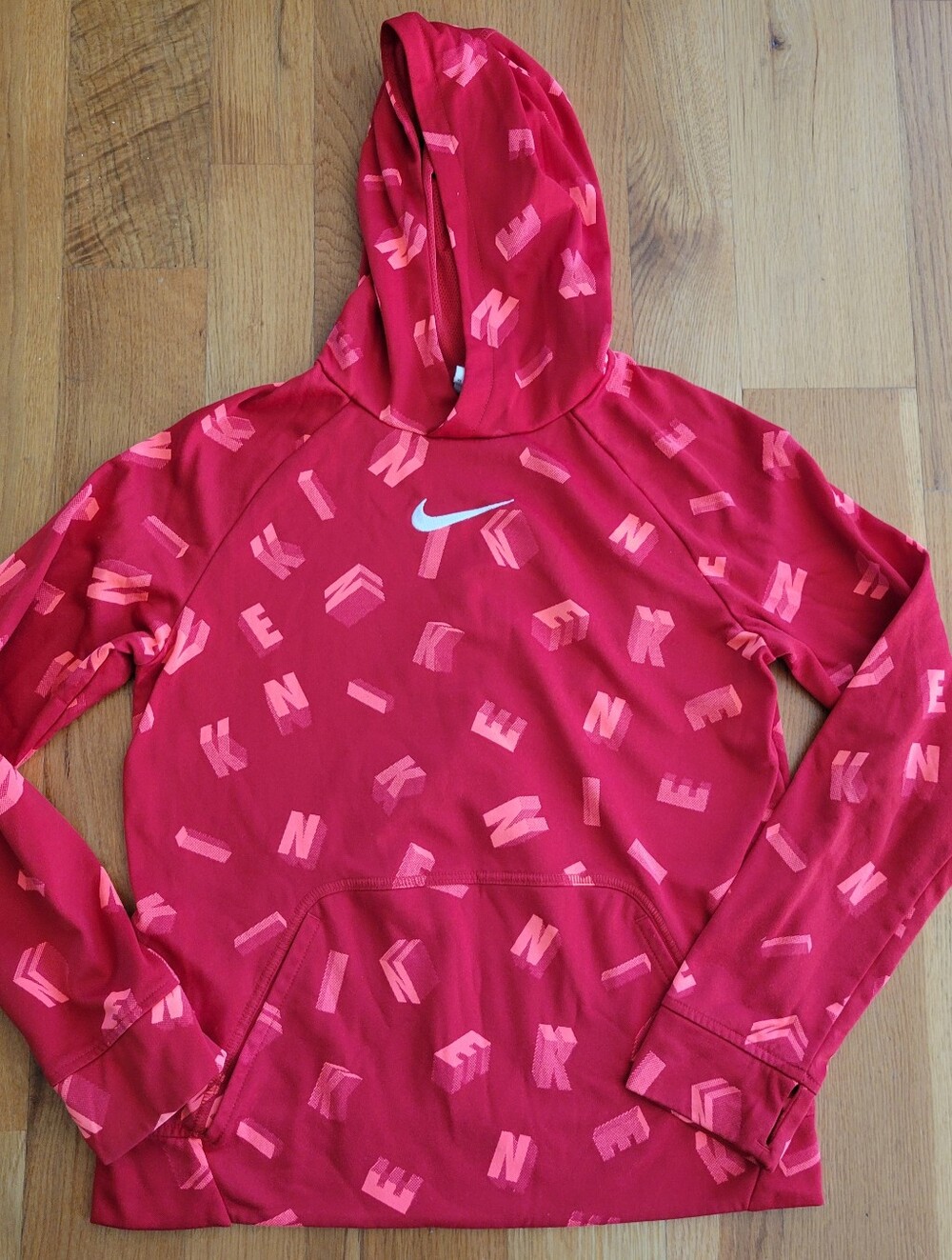Youth xl Nike All Over Print Red Hoodie